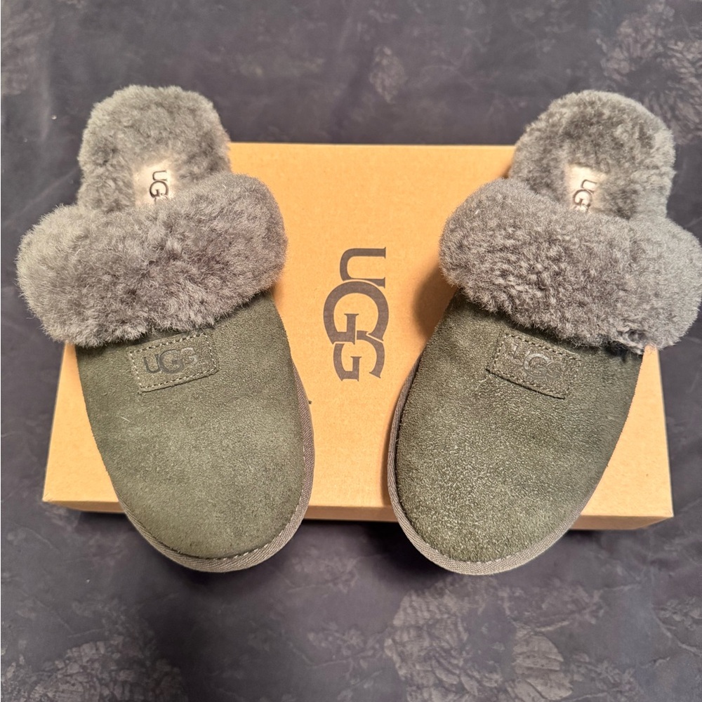 UGG Gray Suede Slippers